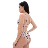 Plaid Card Suits Recycled High-Waisted Bikini